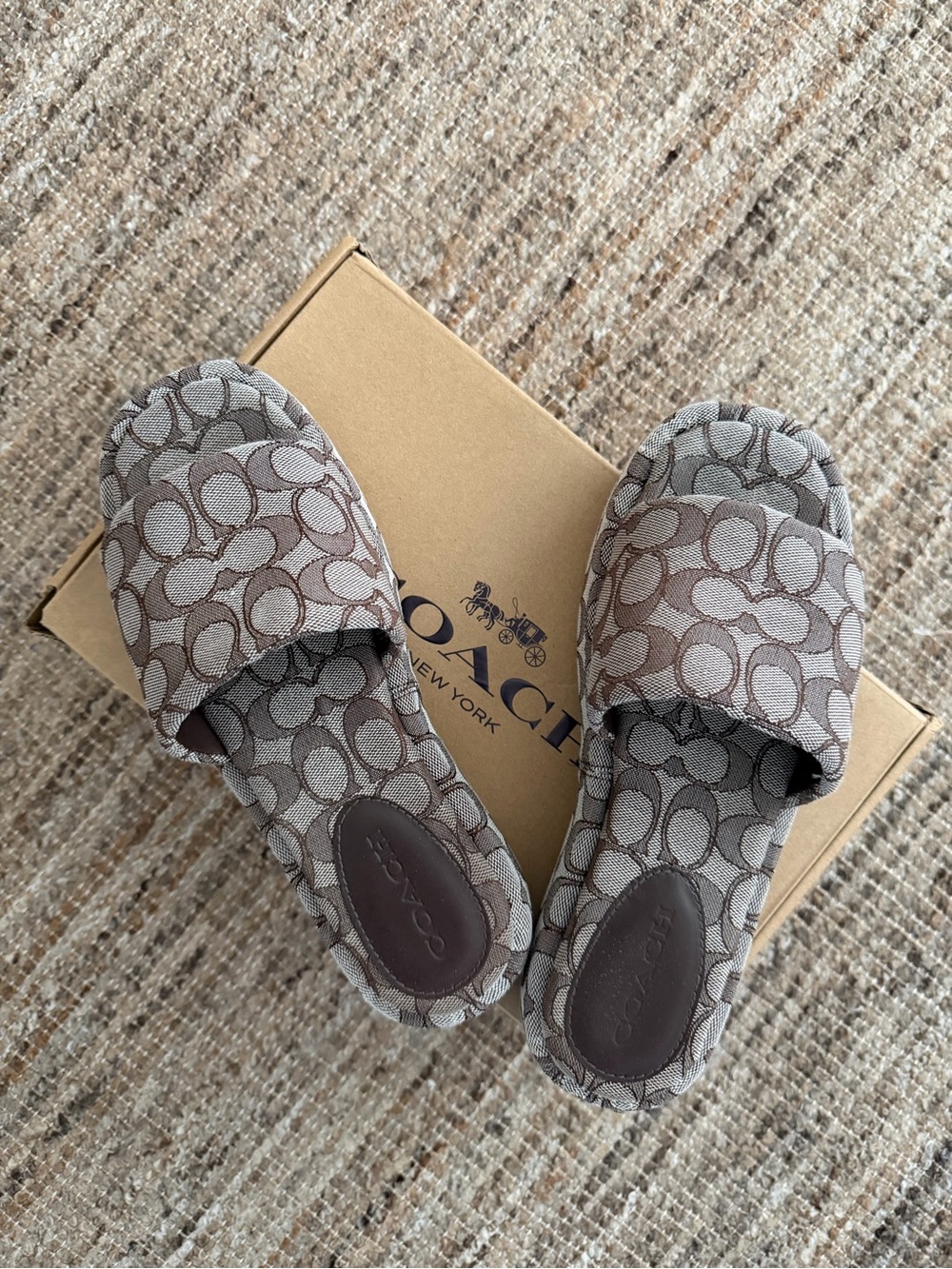 Coach Signature print Slide platform Sandals
